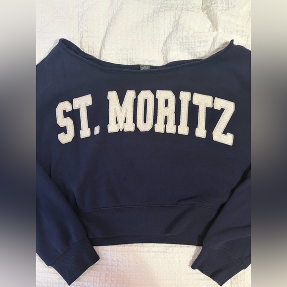 Wild Fable ST. MORITZ Woman’s XS; Off The Shoulder, Cropped Sweatshirt. - Picture 2 of 7